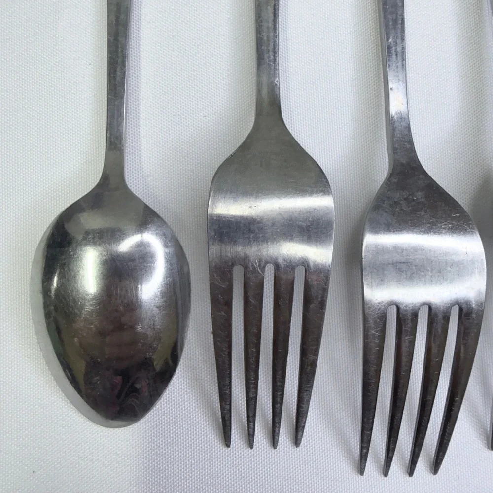 VTG Cambridge Stainless Flatware 5 Dinner Forks 1 Spoon Japan Silverware CBS1